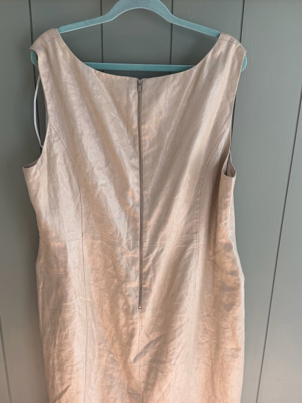 Calvin Klein Metallic Beige Shift Dress - Picture 3 of 9